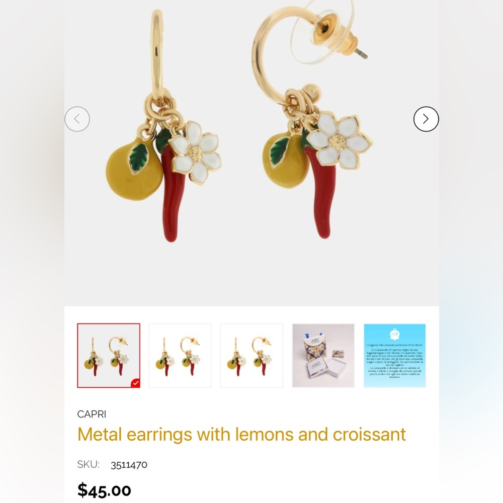 Charming Hoop Earrings with Red and Yellow Charms